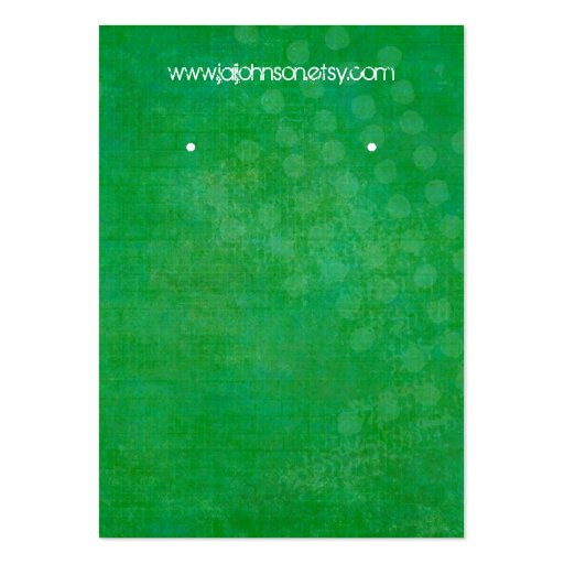 Bright Green Background Earring Cards Business Cards (front side)