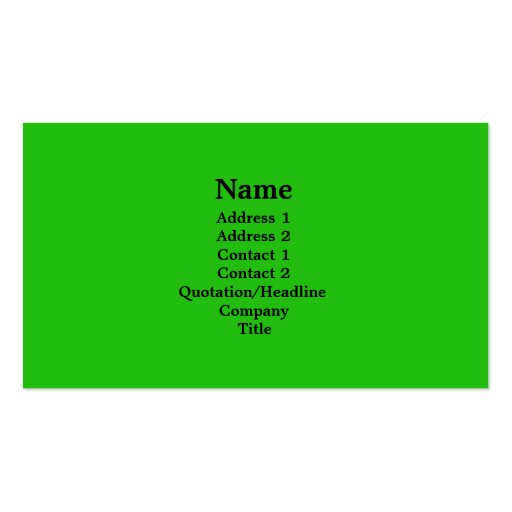 bright green business card templates