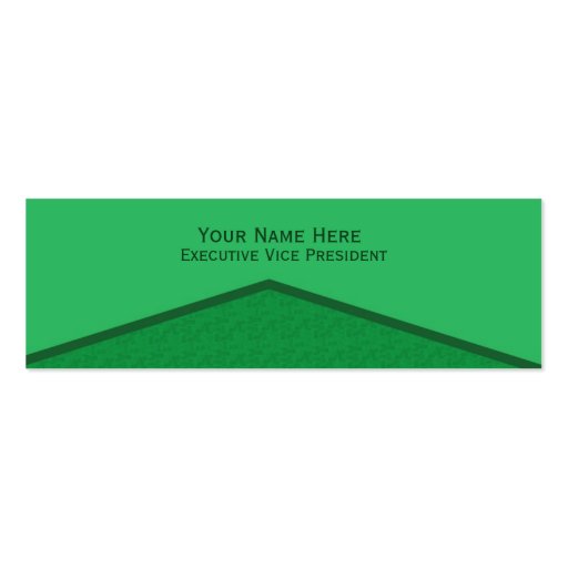 Bright Green Center Point Business Cards (front side)