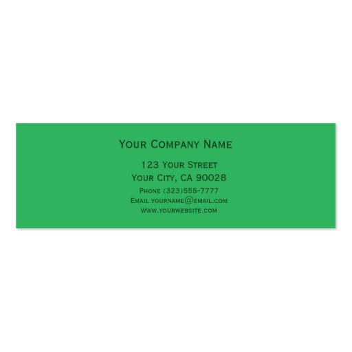 Bright Green Center Point Business Cards (back side)