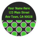 Bright Green Circles Address Labels stickers
