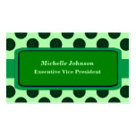 bright green  Circles business cards