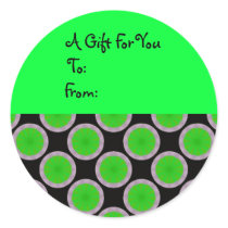 Bright Green Circles Gift Tag stickers by DonnaGraysonAbstract Bright Green Circles Gift Tag stickers