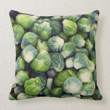 Bright Green Fresh Brussels Sprouts Pillow