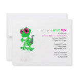 Bright Green Gecko Birthday Invitation