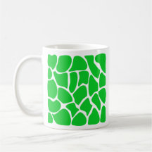 Bright Green Giraffe Print Pattern. Coffee Mugs