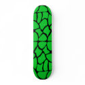Bright Green Giraffe Print Pattern. Skateboard Deck