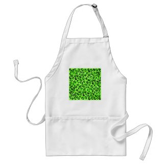 Bright Green Leopard Print Pattern. Apron