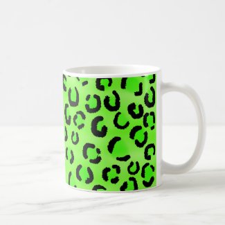 Bright Green Leopard Print Pattern. Coffee Mug