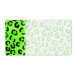 Bright Green Leopard Print Pattern. labels