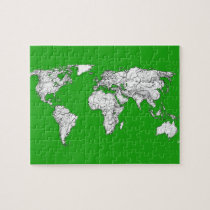 Bright green map puzzle