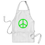 Bright Green Peace Sign Aprons