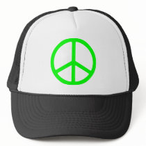 Bright Green Peace Sign Hat