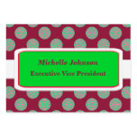 Bright green pink Circles business cards