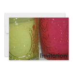 Bright Green-Pink Glass Candle Holder  Invitation