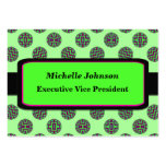 Bright green purple Circles business cards