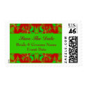bright green red save the date postage