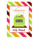 Bright Green Retro Stove & Diagonal Stripes Recipe profilecard