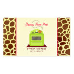 Bright Green Retro Stove Giraffe Chef Caterer Business Cards