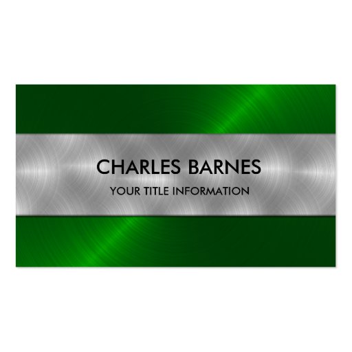 Bright Green Stainless Steel Business Card (front side)