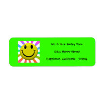 Bright Happy Smiley Face Labels