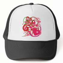 Bright Hearts and Scrolls for Lovers hats by greenbaby Bright Hearts and Scrolls for Lovers hats