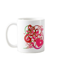 Bright Hearts and Scrolls for Lovers mugs