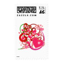 Bright Hearts and Scrolls for Lovers postage by greenbaby Bright Hearts and Scrolls for Lovers postage