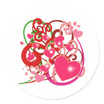 Bright Hearts and Scrolls for Lovers stickers