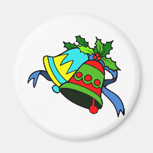 Bright Holiday Bells Fridge Magnets