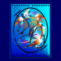 Bright Horse 2 Oval Posters posters