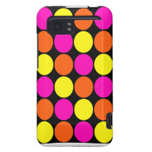 Bright Hot Pink Orange Yellow Polka Dots Pattern HTC Vivid Cover