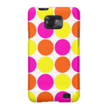 Bright Hot Pink Orange Yellow Polka Dots Pattern Galaxy S2 Cover