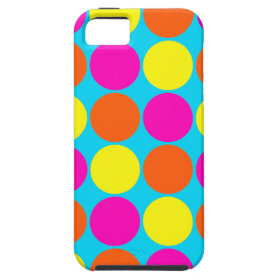 Bright Hot Pink Orange Yellow Polka Dots Pattern iPhone 5 Covers