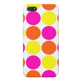 Bright Hot Pink Orange Yellow Polka Dots Pattern iPhone 5 Covers