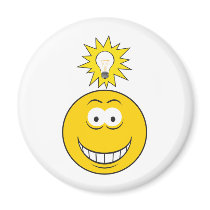 Bright Idea Smiley Face magnets by doonidesigns Bright Idea Smiley Face magnets
