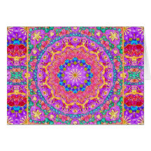 Bright India Watercolor Mandala Greeting Card