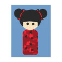 Bright Kokeshi Postcard