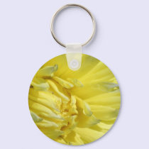 Bright, Lemon Yellow Dahlia keychains