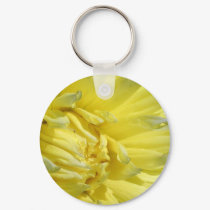 Bright, Lemon Yellow Dahlia keychains
