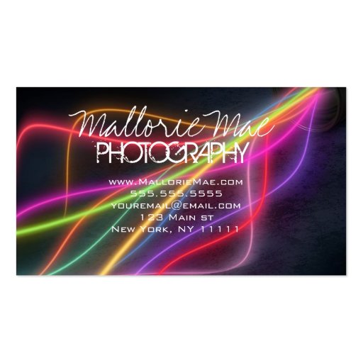 Bright Light Photography Business Card Templates (back side)
