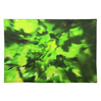Bright Lime Green and Dark Green Abstract. Placemat