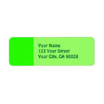 Bright lime green return address label