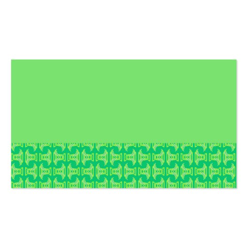 Bright Lime Green Tribal Pattern Business Cards (back side)
