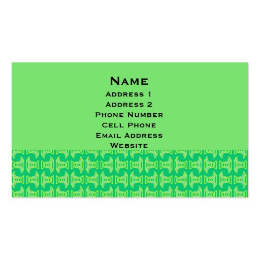 Bright Lime Green Tribal Pattern Business Cards