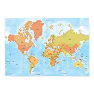 Bright map of the world poster