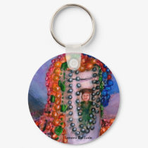 Bright Mardi Gras Beads keychains