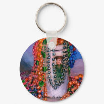Bright Mardi Gras Beads keychains