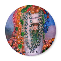 Bright Mardi Gras Beads magnets
