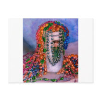 Bright Mardi Gras Beads Postcard